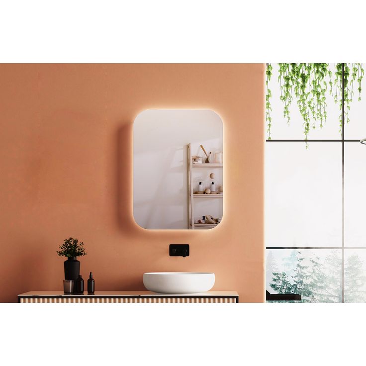 Peilikaappi LED-valolla Loevschall 600x800mm 3000K musta