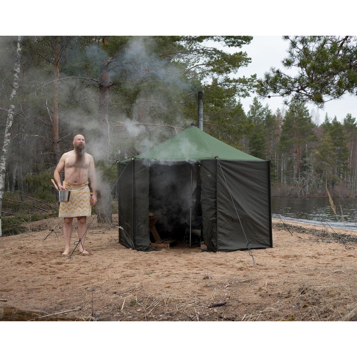 Telttasauna Savotta Hiisi 4 + kamiina ja kiviritilä