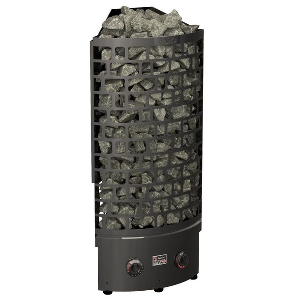 Sähkökiuas SAWO Aries Corner Black NB, 7.5kW, 8-12m³, kiinteä ohjaus
