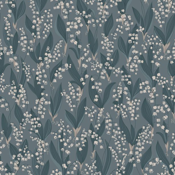 Tapetti Sandberg Liljekonvalj tummansininen 0,53x10,05m non-woven