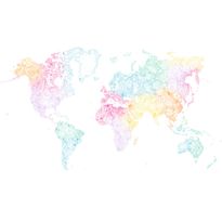 Paneelitapetti Sandberg World Map, non-woven, mittatilaus, monivärinen