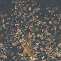 Mittatilaustapetti Sandberg Chinoiserie Garden, Dark Blue, sininen (S10416)