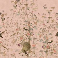 Mittatilaustapetti Sandberg Chinoiserie Garden, Pink, vaaleanpunainen (S10417)