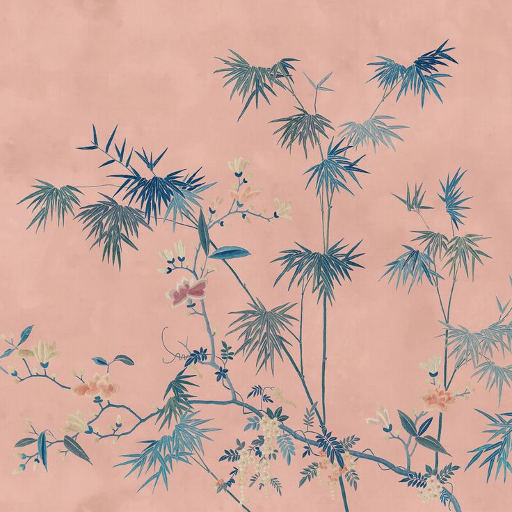 Mittatilaustapetti Bamboo Grove, Pink, vaaleanpunainen (S10422)