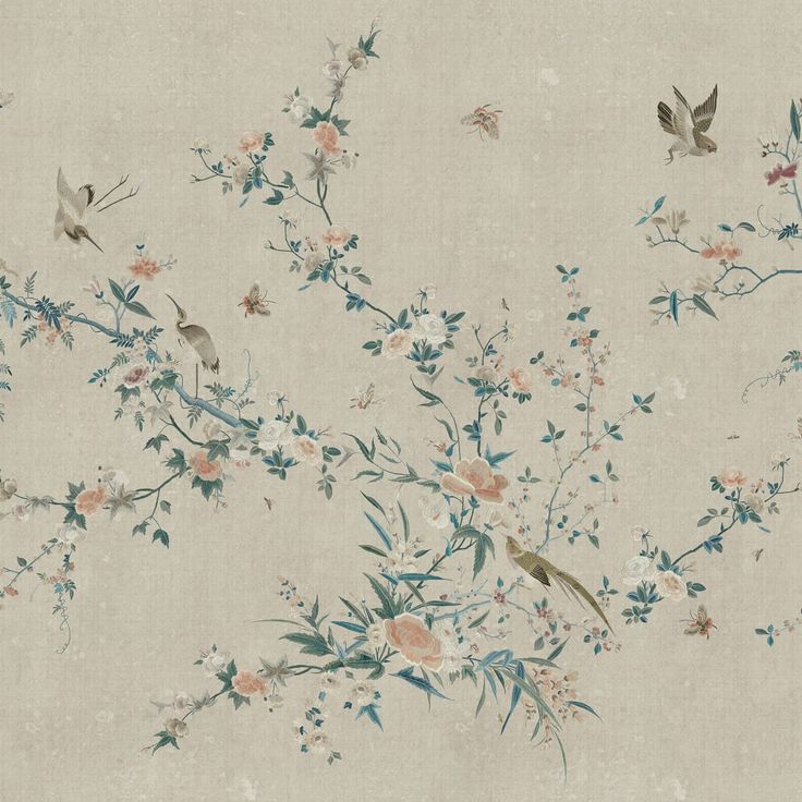 Mittatilaustapetti Bloom, Gray, harmaa (S10426)