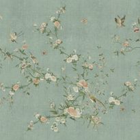 Mittatilaustapetti Sandberg Bloom, Teal (S10427)