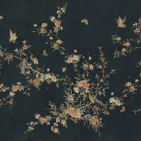 Mittatilaustapetti Sandberg Bloom, Midnight Blue, sininen (S10428)