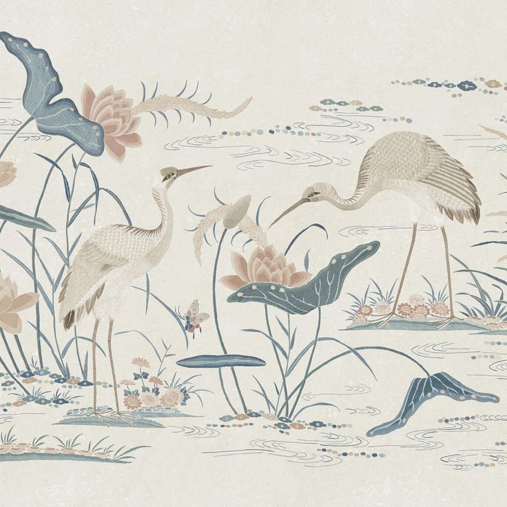 Mittatilaustapetti Seabirds, Misty Blue, sininen (S10551)