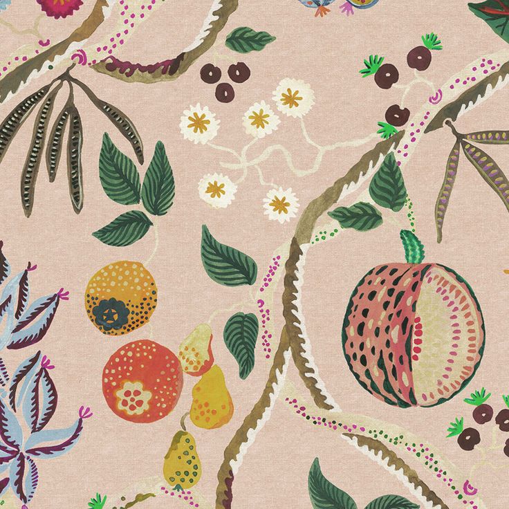 Mittatilaustapetti Tree of Life Mural, Pink, vaaleanpunainen (S10581)
