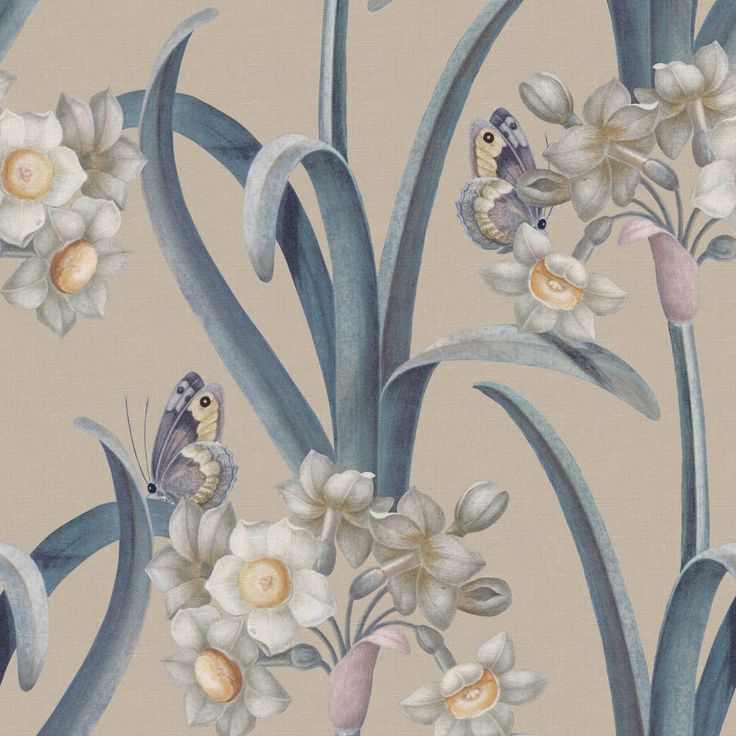 Mittatilaustapetti Lilian, Blue, sininen (S10601)