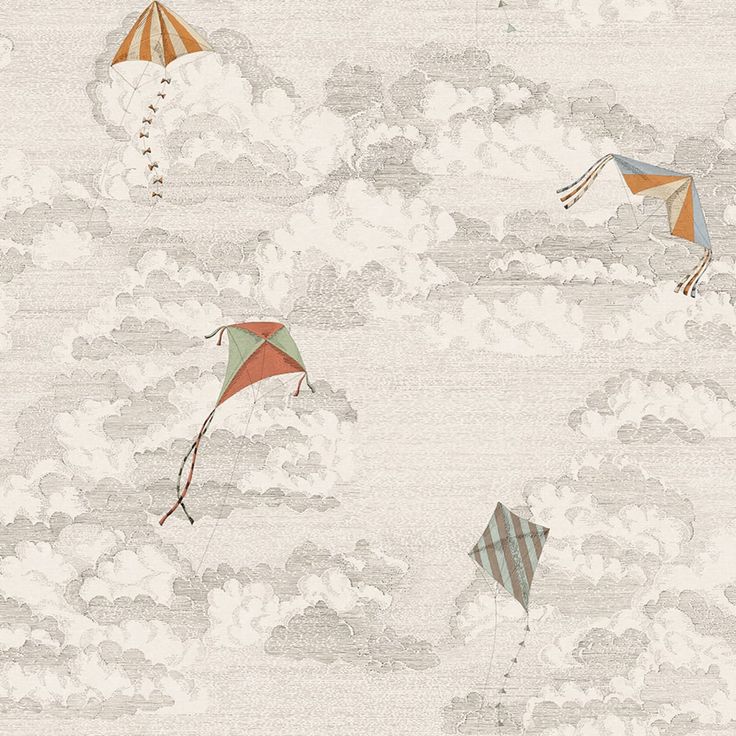 Mittatilaustapetti Bonnie and Kites, Graphite (S10643)
