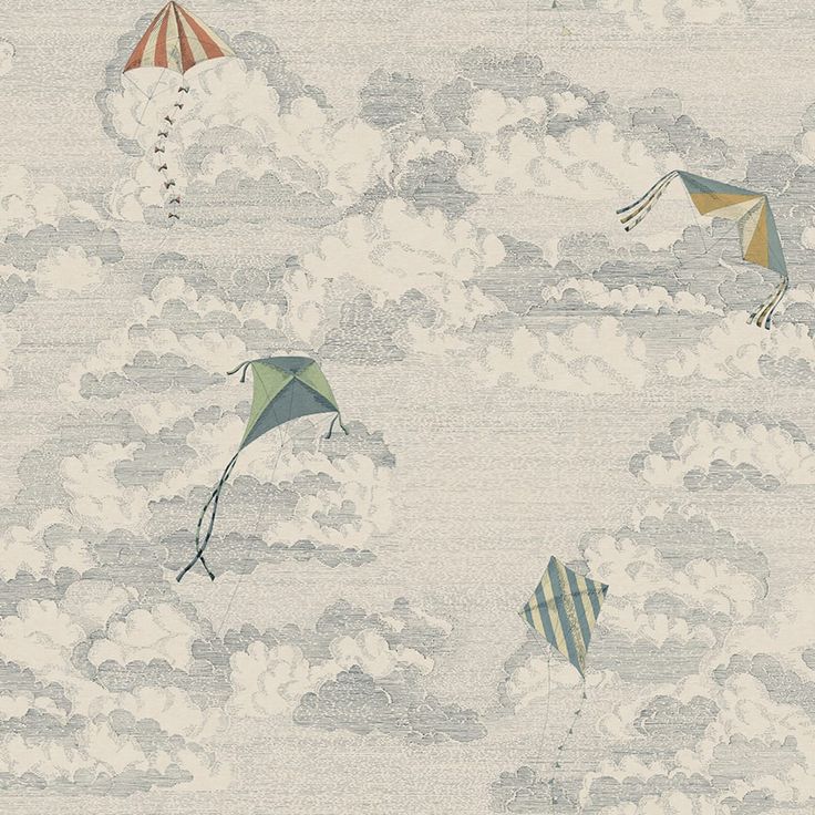 Mittatilaustapetti Bonnie and Kites, Blue, sininen (S10644)