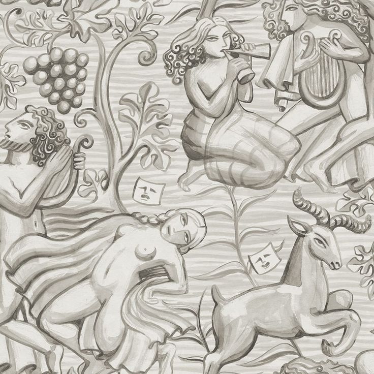 Mittatilaustapetti Baccus, Graphite (S10757)