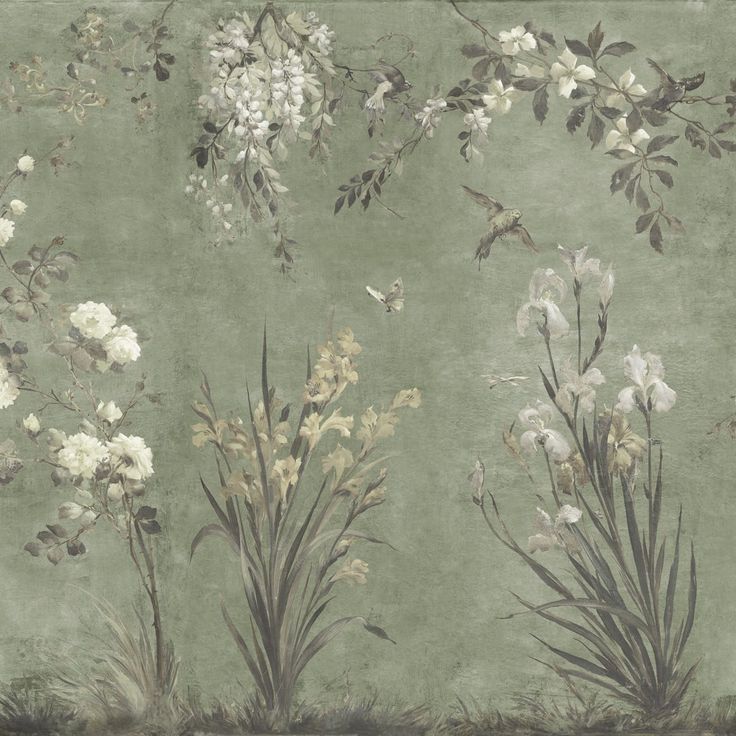 Mittatilaustapetti Nicola, Sage Green, vihreä (S10815)