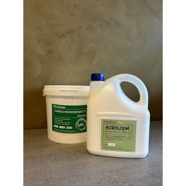 Karkea mikrosementti SBL Grueso, Blanco vaalea 6 kg + Acrylcem-nesteosa 3l