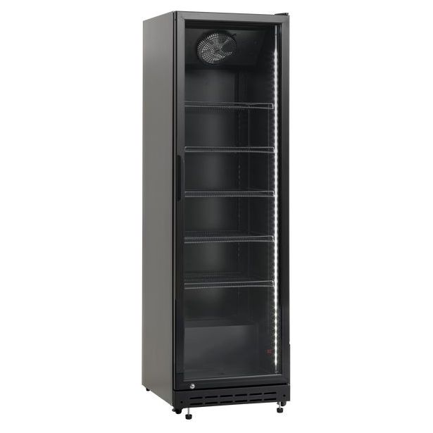 Jääkaappi lasiovella Scandomestic SD430BE, 58 cm, musta