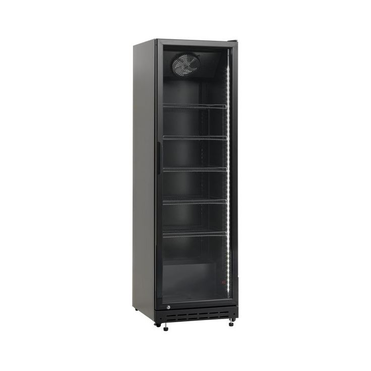 Jääkaappi lasiovella Scandomestic SD430BE, 58 cm, musta