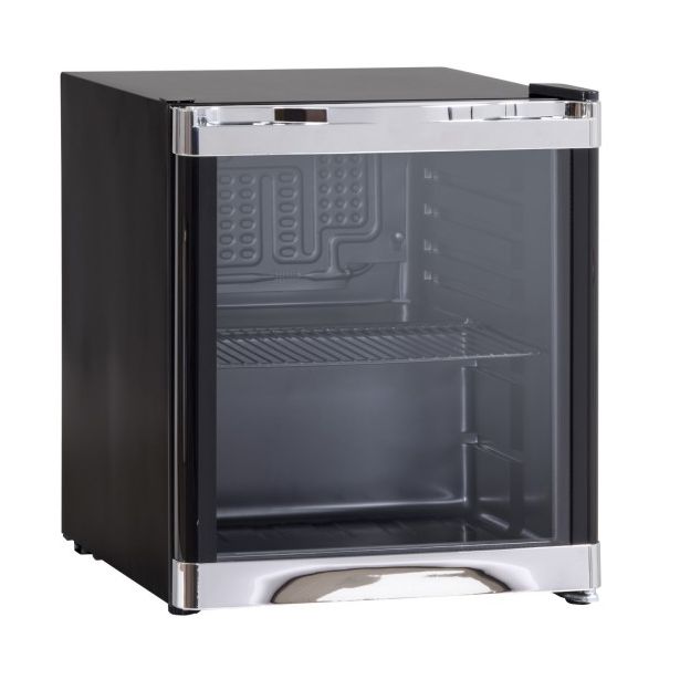 Jääkaappi lasiovella Scandomestic COMPACTCUBE, 43cm, musta