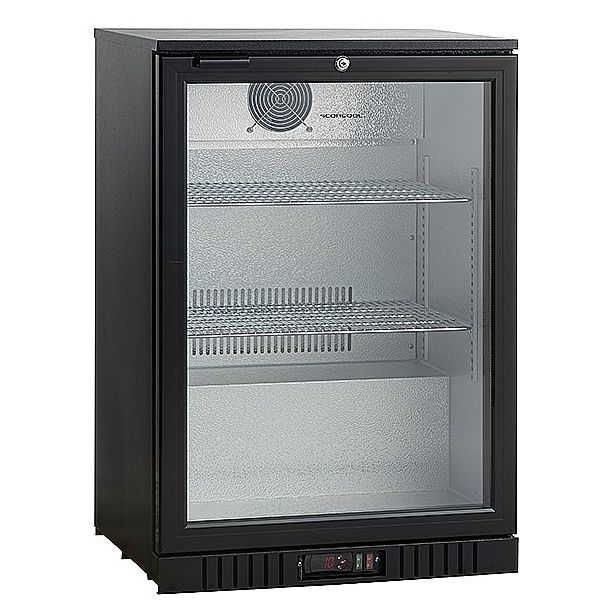 Jääkaappi lasiovella Scandomestic SC141HE, 60cm, musta