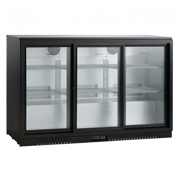 Jääkaappi lasiovella Scandomestic SC311SLE, 135cm, musta