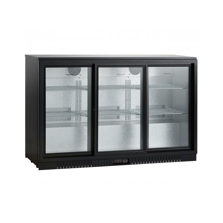 Jääkaappi lasiovella Scandomestic SC311SLE, 135cm, musta