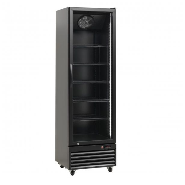 Jääkaappi lasiovella Scandomestic SD426BE, 61cm, musta