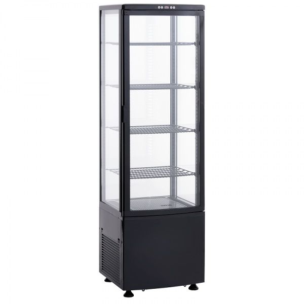Jääkaappi lasiovella Scandomestic RTC237BE, 58cm, musta