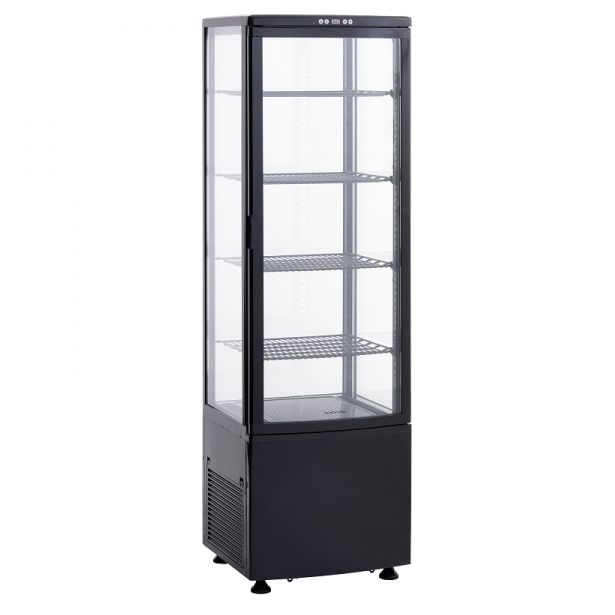 Jääkaappi lasiovella Scandomestic RTC237BE, 58cm, musta