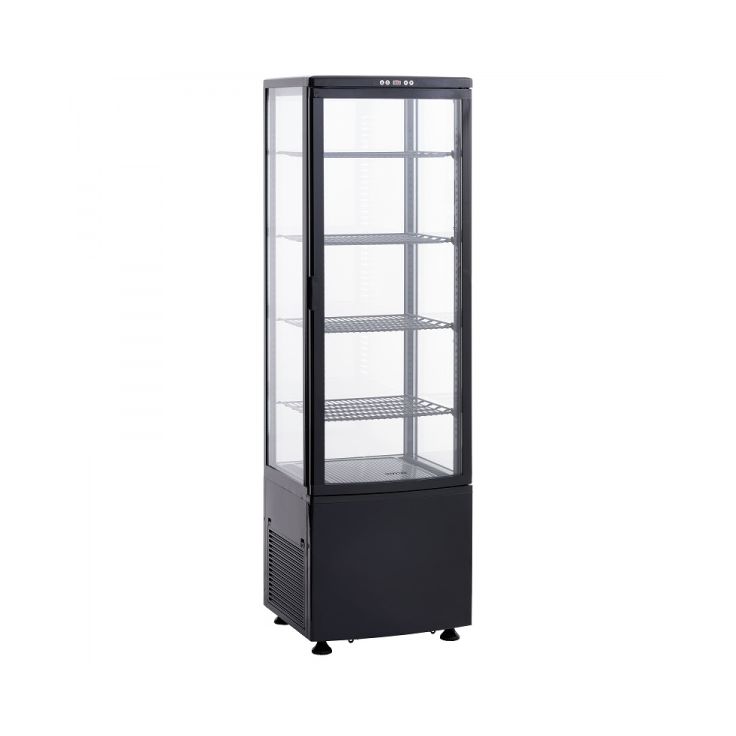 Jääkaappi lasiovella Scandomestic RTC237BE, 58cm, musta