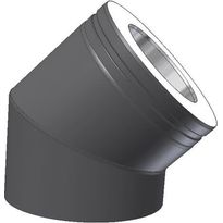 Schiedel Permeter 45° kulma Ø 130 mm, musta, Verkkokaupan poistotuote