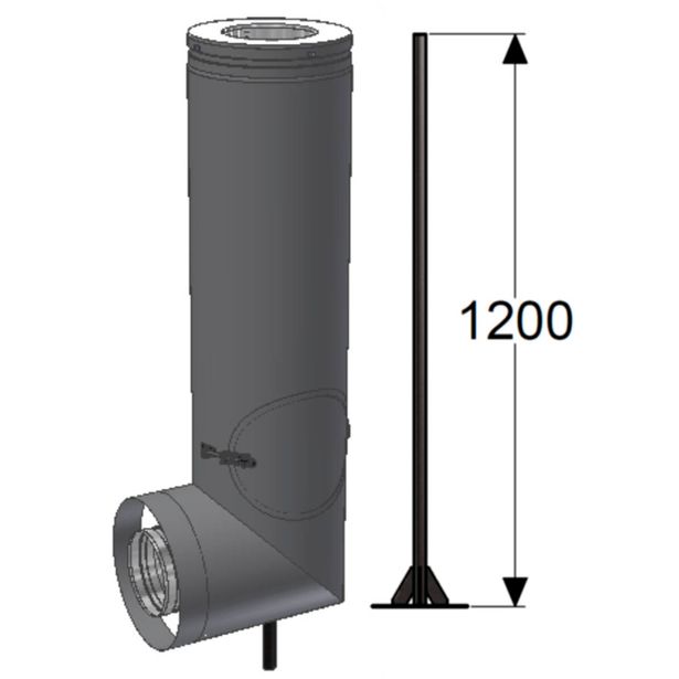 Schiedel Permeter Smooth L-sivuliitos Ø 150 mm