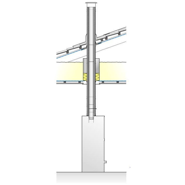 Läpiviennin eriste Schiedel 150mm, suora, T600