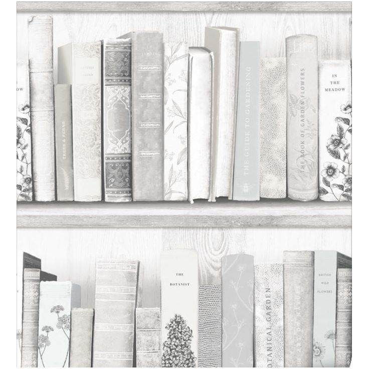 Tapetti Sandudd Botany Library White Blue 103837, 0.53x10.5m