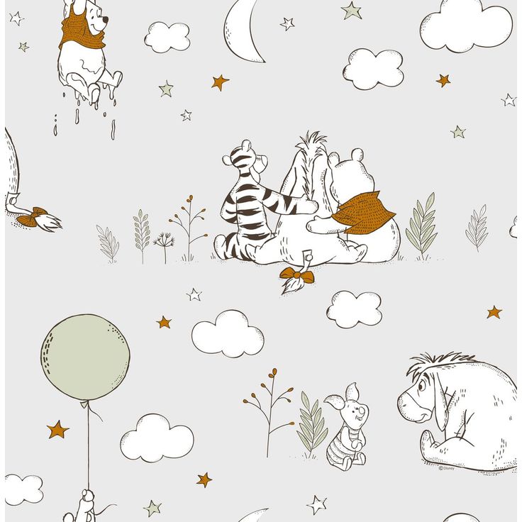 Lastenhuoneen tapetti Sandudd Winnie The Pooh Up, Up and Away 108594, 0.53x10.5m