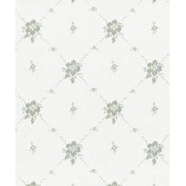 Tapetti Sandudd Isoäidin aikaan 4836-2, 0,53x10,05m, valkoinen/vihreä, non-woven