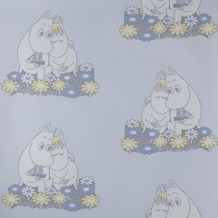 Lastenhuoneen tapetti Sandudd Muumi 4909-2, 0,53x11,2m, sininen, non-woven