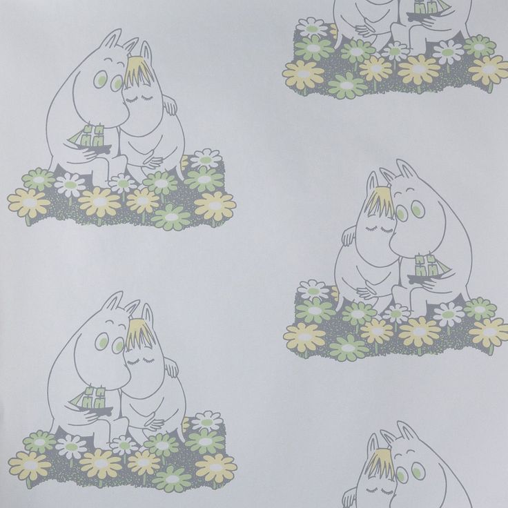 Lastenhuoneen tapetti Sandudd Muumi 4909-4, 0,53x11,2m, valkoinen, non-woven