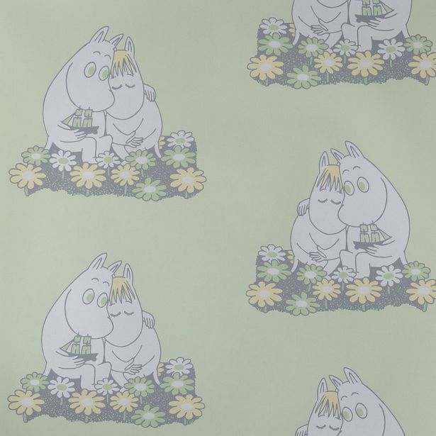 Tapetti Sandudd Muumi 4909-5, 0,53x11,2m, vihreä, non-woven