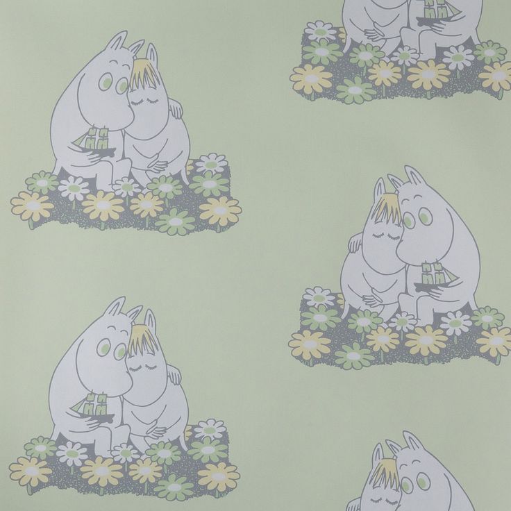 Lastenhuoneen tapetti Sandudd Muumi 4909-5, 0,53x11,2m, vihreä, non-woven