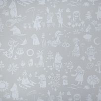Tapetti Sandudd Moomin 5164-3, 0,53x11,2m, harmaa/valkoinen, non-woven