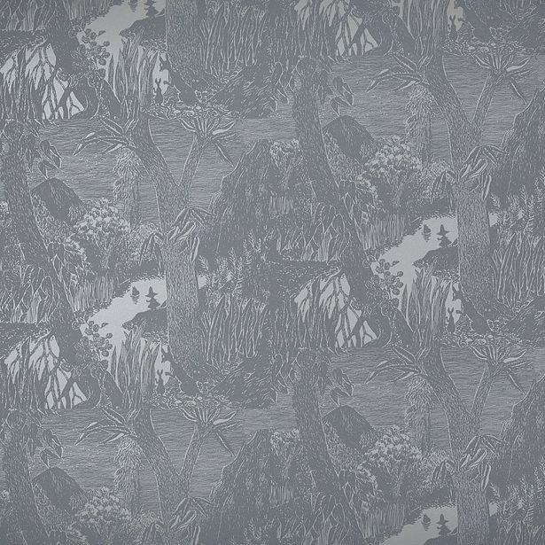 Tapetti Sandudd Moomin 5166-3, 0,53x11,2m, vaaleanharmaa/hopea, non-woven