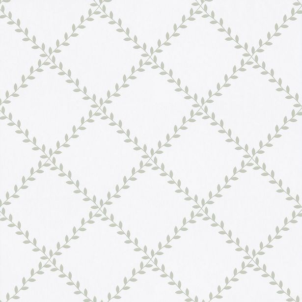Tapetti Sandudd Metsäpolku 5256-4, 0,53x11,2m, valkoinen/vihreä, non-woven