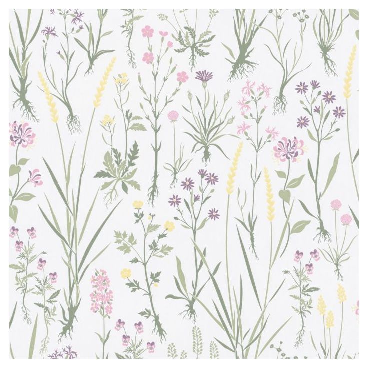 Tapetti Sandudd Rantaniitty 5310-1, 0,53x11,20 m, valkoinen/vihreä, non-woven
