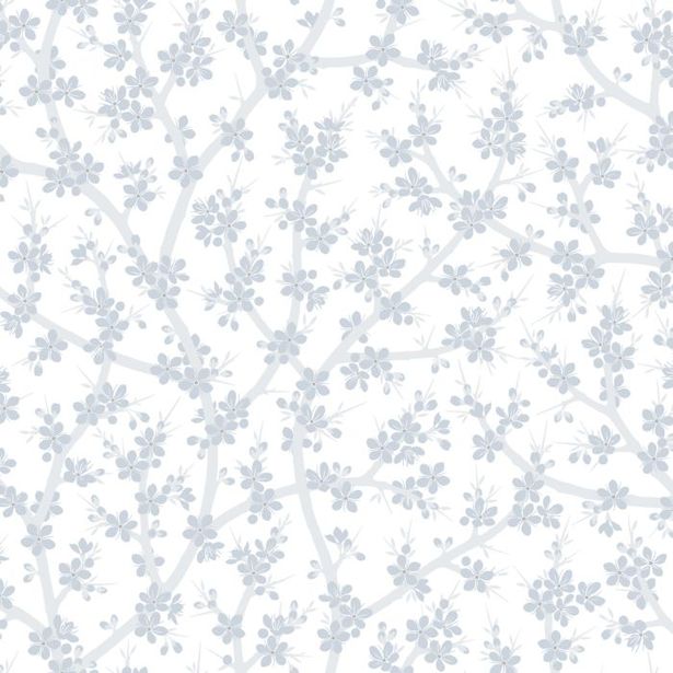Tapetti Sandudd Rantaniitty 5311-2, 0,53x11,20 m, valkoinen/sininen, non-woven