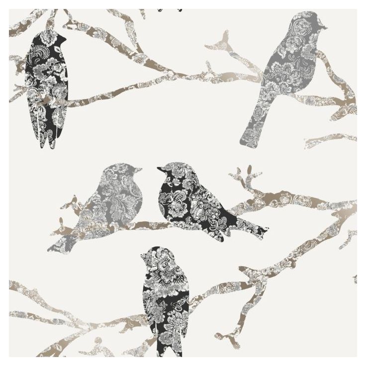 Tapetti Decor Maison Belle 5336-1, 0,53x10,05 m, valkoinen/musta, non-woven