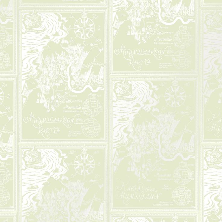 Lastenhuoneen tapetti Sandudd Muumi 5348-10, 0.53x10.05m, vihreä, non-woven