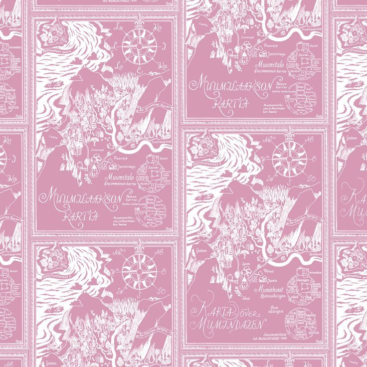 Lastenhuoneen tapetti Sandudd Muumi 5348-3, 0.53x10.05m, vaaleanpunainen, non-woven