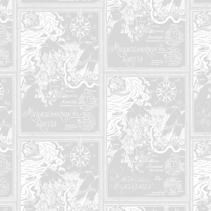 Lastenhuoneen tapetti Sandudd Muumi 5348-4, 0.53x10.05m, harmaa, non-woven