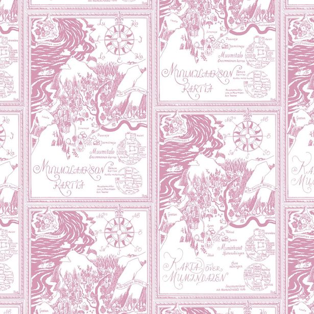 Tapetti Sandudd Muumi 5348-8, 0.53x10.05m, punainen/valkoinen, non-woven
