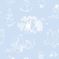 Tapetti Sandudd Muumi 5350-3, 0.53x10.05m, sininen, non-woven